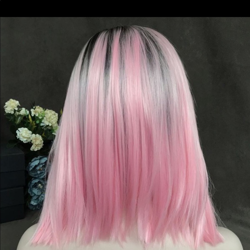 Pink Synthetic Lace Front Wig (Uniwig)